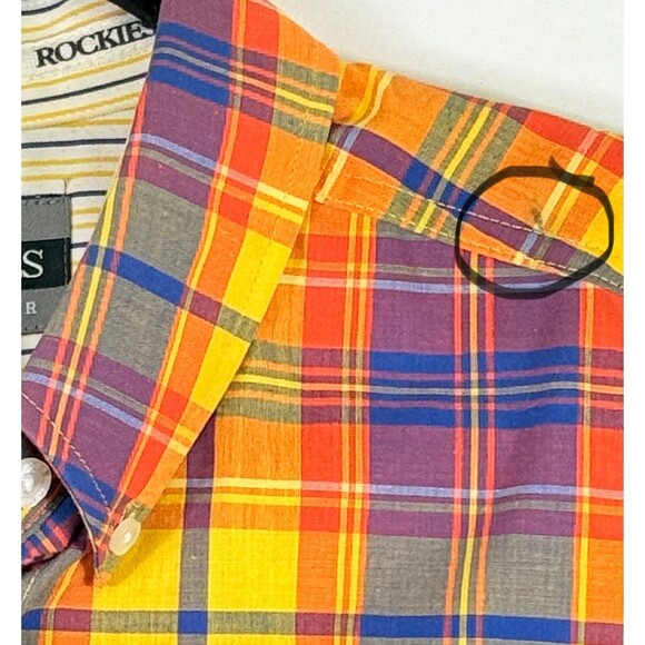 Authentic Rockies Jeanswear Vintage 90s Bright Plaid Shirt Top‎ Women's Large - Picture 2 of 7